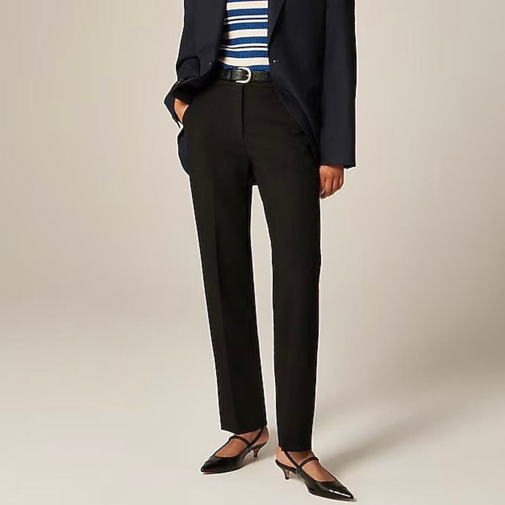 J.Crew Kate Straight Leg Pant Four Season Stretch Black Size 12 NWT